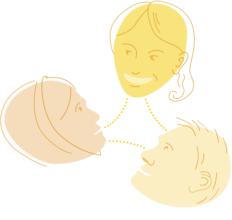 Illustratione Sprachmittlung Menschen in Kommunikation